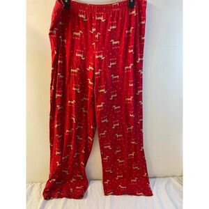Holiday red Christmas pajamas pants dachshunds ho Ho Ho Xl 16/18